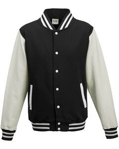 Just Hoods By AWDis JHY043 - Youth 80/20 Heavyweight Letterman Jacket Jet Black / White