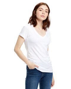 US Blanks US120 - Ladies Made in USA Short-Sleeve V-Neck T-Shirt White