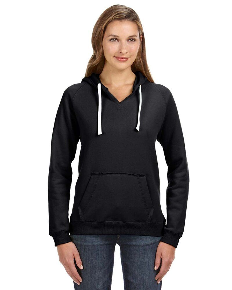 J. America JA8836 - Ladies Sydney Brushed V-Neck Hooded Sweatshirt