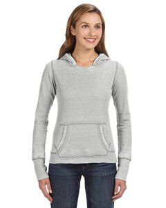 J. America JA8912 - Ladies Zen Pullover Fleece Hooded Sweatshirt Cement