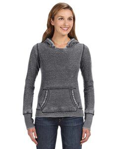 J. America JA8912 - Ladies Zen Pullover Fleece Hooded Sweatshirt Dark Smoke