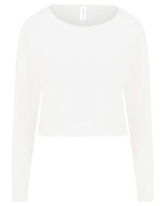 Just Hoods By AWDis JHA035 - Ladies Cropped Pullover Sweatshirt Artic White