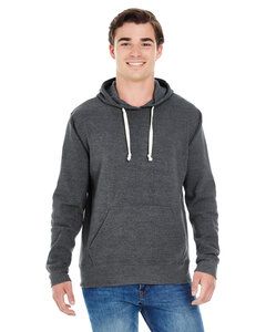 J. America JA8871 - Adult Triblend Pullover Fleece Hooded Sweatshirt Black Triblend