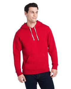 J. America JA8871 - Adult Triblend Pullover Fleece Hooded Sweatshirt Red Solid