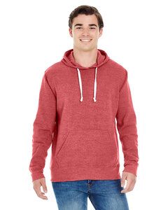 J. America JA8871 - Adult Triblend Pullover Fleece Hooded Sweatshirt Red Triblend