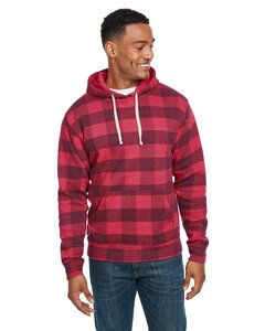 J. America JA8871 - Adult Triblend Pullover Fleece Hooded Sweatshirt Red Trbln Buflo