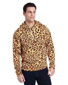 J. America JA8871 - Adult Triblend Pullover Fleece Hooded Sweatshirt Leopard Triblend