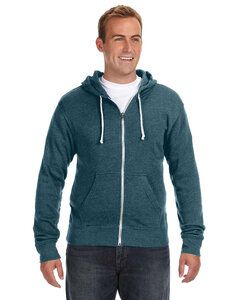 J. America JA8872 - Adult Triblend Full-Zip Fleece Hooded Sweatshirt Navy Triblend