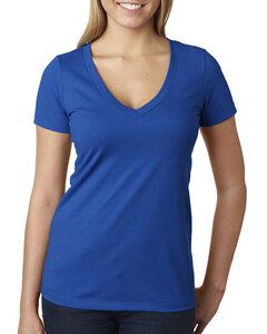 Next Level Apparel 6640 - Ladies CVC Deep V-Neck T-Shirt Royal Blue
