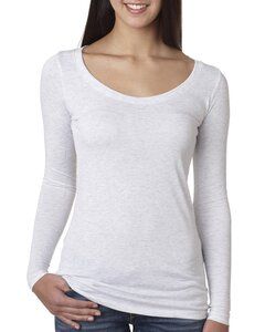 Next Level Apparel 6731 - Ladies Triblend Long-Sleeve Scoop Heather White