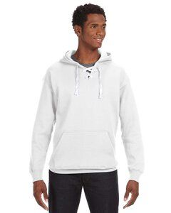 J. America JA8830 - Adult Sport Lace Hooded Sweatshirt White