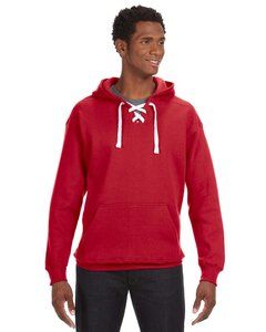 J. America JA8830 - Adult Sport Lace Hooded Sweatshirt Red