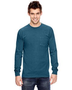 Comfort Colors C4410 - Adult Heavyweight RS Long-Sleeve Pocket T-Shirt Topaz Blue