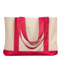 Liberty Bags 8869 - Leeward Canvas Tote Natural/Red 