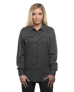 Burnside B5200 - Ladies Solid Flannel Shirt Charcoal