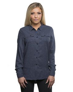 Burnside B5200 - Ladies Solid Flannel Shirt Denim