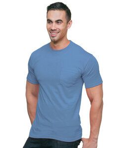 Bayside BA3015 - Unisex Union-Made 6.1 oz.Cotton Pocket T-Shirt Carolina Blue