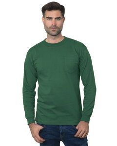 Bayside BA3055 - Unisex Union-Made Long-Sleeve Pocket Crew T-Shirt Forest Green