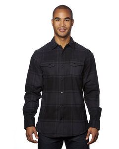Burnside B8219 - Men's Snap-Front Flannel Shirt Black