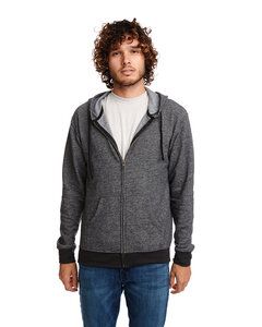 Next Level Apparel 9600 - Adult Pacifica Denim Fleece Full-Zip Hooded Sweatshirt Black