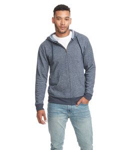 Next Level Apparel 9600 - Adult Pacifica Denim Fleece Full-Zip Hooded Sweatshirt Midnight Navy