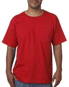 Bayside BA5070 - Adult Short-Sleeve T-Shirt with Pocket Red