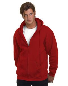 Bayside BA900 - Adult  9.5oz., 80% cotton/20% polyester Full-Zip Hooded Sweatshirt Cardinal