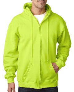 Bayside BA900 - Adult  9.5oz., 80% cotton/20% polyester Full-Zip Hooded Sweatshirt Lime Green