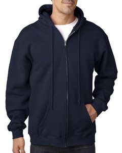 Bayside BA900 - Adult  9.5oz., 80% cotton/20% polyester Full-Zip Hooded Sweatshirt Navy