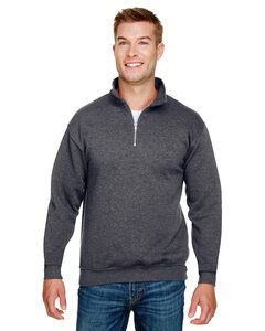 Bayside BA920 - Unisex 9.5 oz., 80/20 Quarter-Zip Pullover Sweatshirt Charcoal Heather