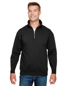 Bayside BA920 - Unisex 9.5 oz., 80/20 Quarter-Zip Pullover Sweatshirt Black