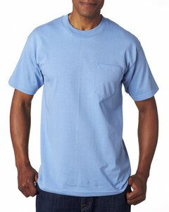 Bayside BA7100 - Adult 6.1 oz., 100% Cotton Pocket T-Shirt Carolina Blue