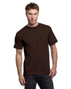Bayside BA7100 - Adult 6.1 oz., 100% Cotton Pocket T-Shirt Chocolate