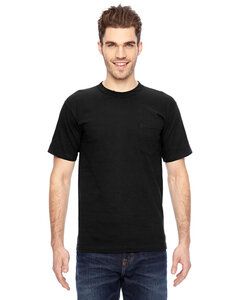 Bayside BA7100 - Adult 6.1 oz., 100% Cotton Pocket T-Shirt Black