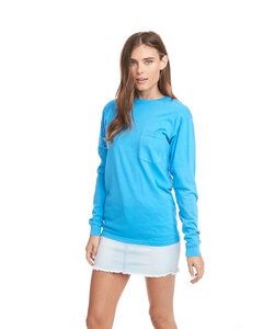 Next Level Apparel 7451 - Adult Inspired Dye Long-Sleeve Crew with Pocket Ocean