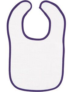 Rabbit Skins 1003 - Infants' Terry Snap Bib White/Purple