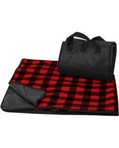 Liberty Bags 8702 - Fleece/Nylon Plaid Picnic Blanket Red Buffalo