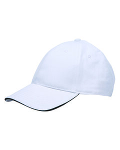 Bayside BA3621 - 100% Brushed Cotton Twill Structured Sandwich Cap White/Black