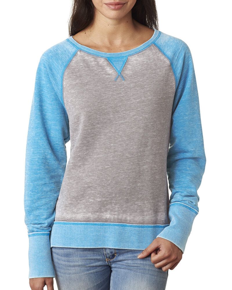 J. America JA8927 - Ladies Zen Contrast Crew