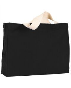 Bayside BA750 - 12 oz., Cotton Canvas Medium Gusset Tote Black