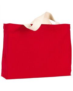 Bayside BA750 - 12 oz., Cotton Canvas Medium Gusset Tote Red