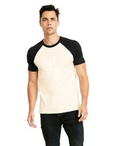 Next Level Apparel N3650 - Unisex Raglan Short-Sleeve T-Shirt Black/Natural