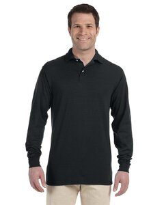 Jerzees 437ML - Adult SpotShield Long-Sleeve Jersey Polo Black