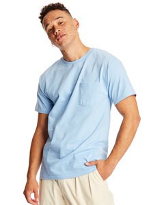 Hanes 5190P - Adult Beefy-T® with Pocket Light Blue