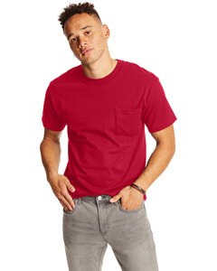 Hanes 5190P - Adult Beefy-T® with Pocket Deep Red