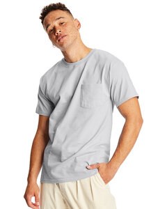 Hanes 5190P - Adult Beefy-T® with Pocket Light Steel