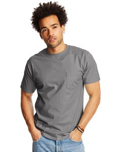 Hanes 5190P - Adult Beefy-T® with Pocket Smoke Gray