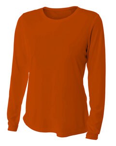A4 NW3002 - Ladies Long Sleeve Cooling Performance Crew Shirt Burnt Orange