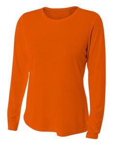 A4 NW3002 - Ladies Long Sleeve Cooling Performance Crew Shirt Safety Orange