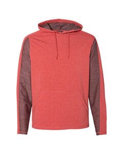 J. America JA8435 - Adult Omega Stretch Hooded Sweatshirt Red Triblend